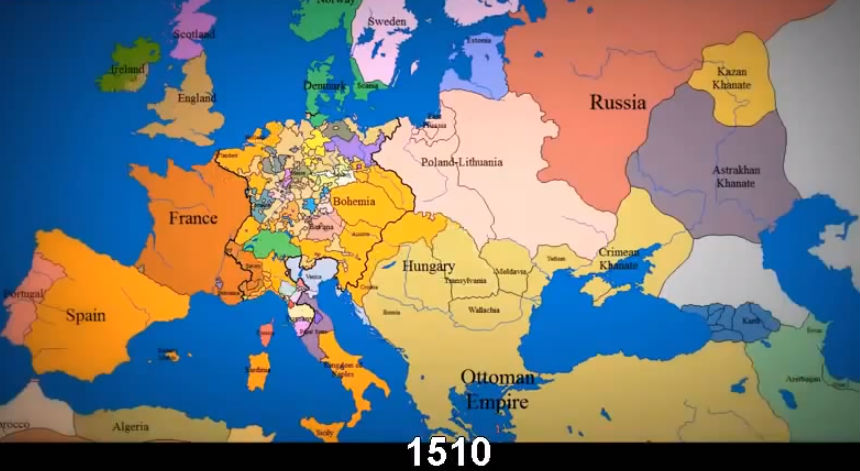 Video Timeline: Watch the Borders of Europe Change from 1000 AD to Today